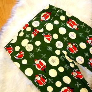 LulaRoe Striped Santa TC2 Leggings-#1251+